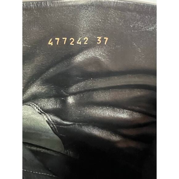 BALENCIAGA Gray Glove Leather Zip Up Chunky Heel Round Toe Ankle Boots 7  EU 37 - Picture 6 of 16